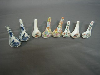 8 various Oriental porcelain rice spoons