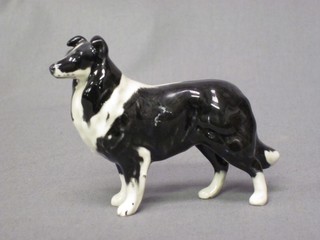 A Beswick figure of a standing black and white Collie, the base with gold Beswick mark 3"