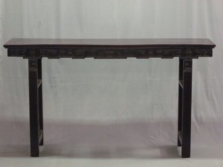 A 19th Century carved Eastern Padouk Altar table 72"