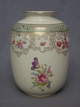 An Eschenbach Bavarian porcelain vase with floral decoration 9"