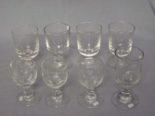 5 various 19th Century rummers and 3 antique wine glasses