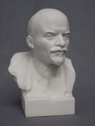 A "Parian" head and shoulder portrait bust of Lenin 10"