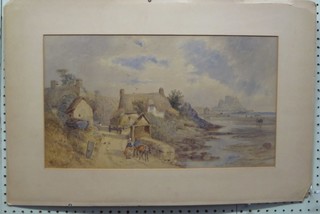 J Ford, watercolour drawing "St Michael's Mount" 11" x 19 1/2" signed and dated 1881 (unframed)