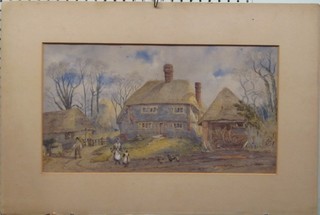 J Ford, watercolour drawing "Thatched Cottage" signed and dated 1888 10" x 18" (unframed)