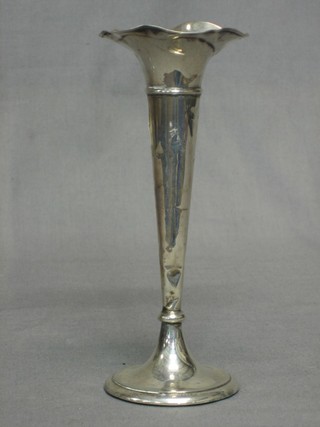 A silver trumpet shaped specimen vase 7"