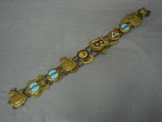 A gilt metal and enamelled Buffalo's Grand Officer's  chain