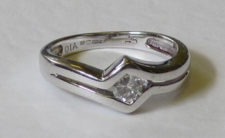 A lady's 18ct white gold dress/engagement ring set a diamond approx 0.8ct
