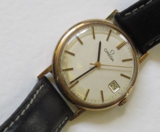 A gentleman's Omega wristwatch contained in a gold case