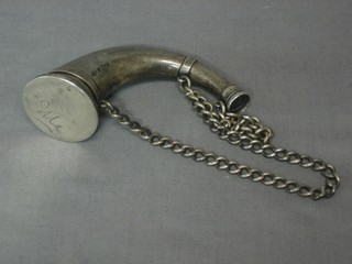 A Victorian silver vinaigrette in the form of a French hunting horn, London 1853, 2 ozs