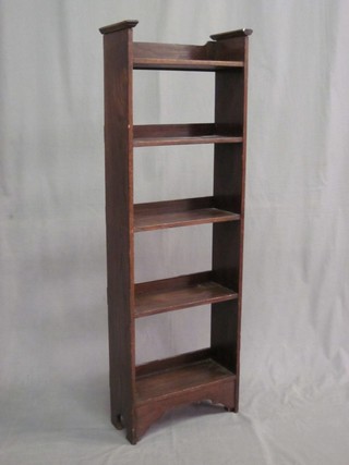 A 1930's 5 tier oak bookcase 15"