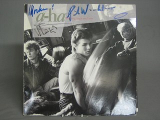 A-Ha, A signed record sleeve for the single Hunting High and Low 1985