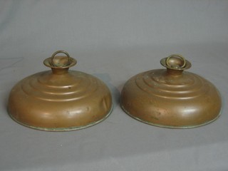 A pair of Victorian circular copper foot warmers 8 1/2"