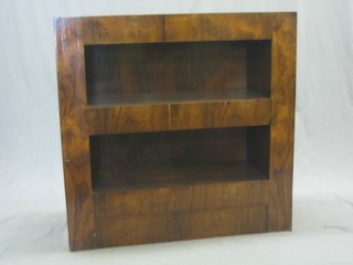 A pair of Art Deco rosewood 2 tier bookcases 36"