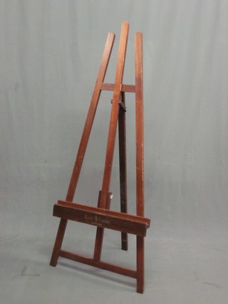 A wooden easel, the base marked Ralph Lauren