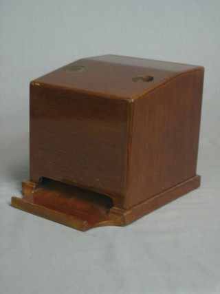 An Art Deco mahogany cigarette dispenser
