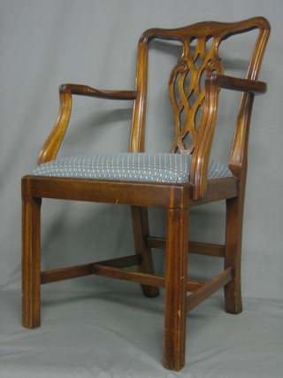 A set of 10 Chippendale style mahogany carver chairs