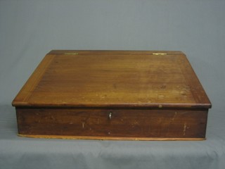 A 19th Century mahogany clerk's slope with hinged lid 24"