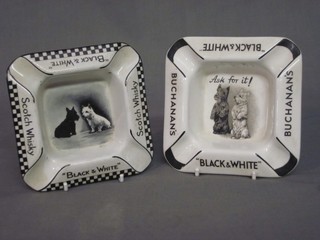 A Shelley Black & White Whisky advertising ashtray 5" and 1 other (chipped)