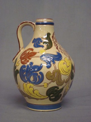 A Torquay style pottery cider flagon 7"