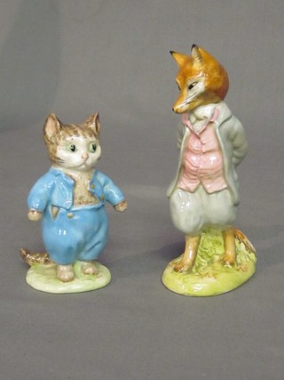 A Beswick Beatrix Potter figure - Tom Kitten with gold back stamp and marked F Warren & Co Ltd, together with 1 other - Foxy Whiskered Gentleman, the base with brown Beswick mark