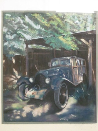 Ann Peutherer, pastel drawing "Pride and Joy, Study of a Vintage Motor Car" 16" x 13"