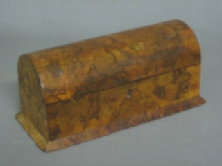 A walnut musical box with hinged lid