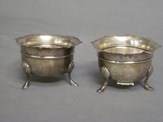 2 circular silver salts Birmingham 1910