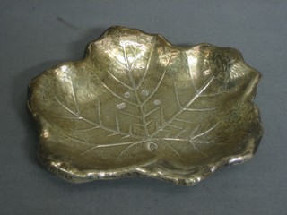 A silver leaf shaped dish hallmarked Sheffield