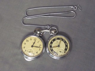A gentleman's Ingasol pocket watch and a Smiths pocket watch, both in chrome open faced cases