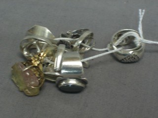 11 various silver rings