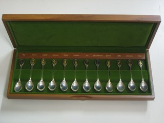 A set of 12 Franklyn Mint Royal Horticultural Society silver spoons, 8 ozs