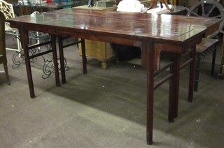 A pair of Oriental hardwood Altar tables 73"