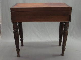 A William IV rectangular bagatelle table, raised on turned and reeded supports