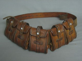 A WWI leather bandoleer marked 531