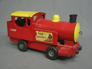 A childs tin plate Triang puff puff locomotive