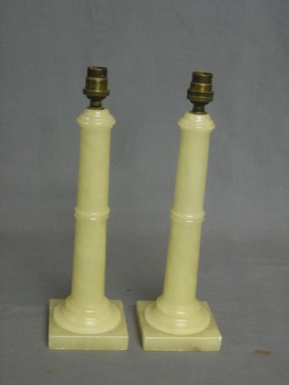 A pair of onyx table lamps 11"