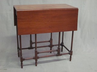 A 19th Century mahogany gateleg spider's leg table fitted a drawer 26"