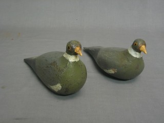 A pair of 19th Century wooden and painted duck decoys 10"