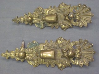 A pair of 19th Century gilt metal sconce brackets 7"