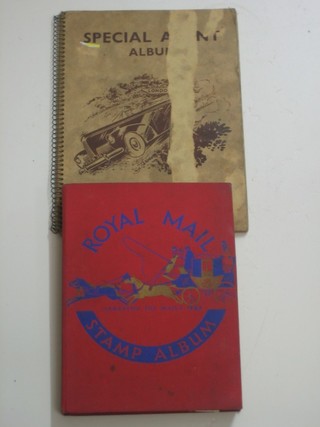 A Special Agent Album of stamps and a red Royal Mail album of stamps