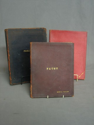 3 leather bound editions of sheet music Paganini, Chopin Preludes and The Grand Opera Falstaff
