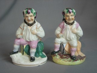 2 Staffordshire figures - The Seated Bacchus 7"