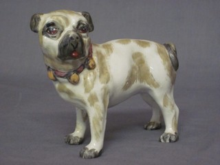 A Staffordshire style figure of a standing Pug 5"