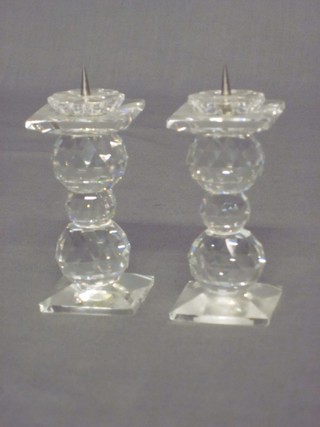 A pair of Swarovski pricket style candlesticks 3"