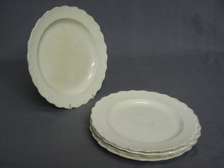 5 various 18th/19th Century white glazed pottery plates 9 1/2"