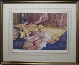 Sir William Russell Flint, a limited edition coloured print "Reclining Lady" with blind proof stamp 13" x 19"