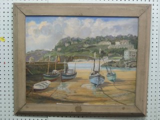 J V Kessle, oil on canvas "The Harbour St Ives" 15" x  19"
