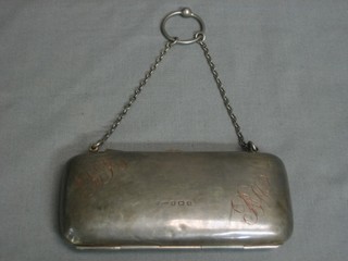 A rectangular silver purse Birmingham 1915
