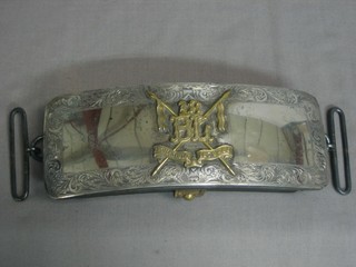 An Edwardian silver 18th Bengal Lancers Officers cross belt pouch, Birmingham 1901, makers mark J & C