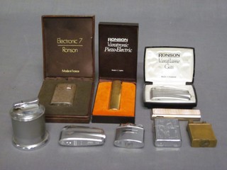 2 Ronson Fara Flame gas lighters and a collection of various lighters